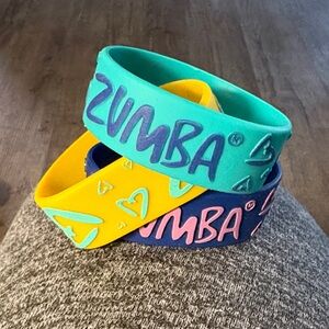 Zumba Fitness Colorful Bracelet Set - Teal, Yellow, Navy